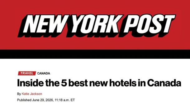 JAG Named One of Canada’s 5 Best New Hotels by the New York Post
